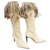 Stivali vintage di Andrea Pfister, pelle scamosciata e piume, Ottime condizioni Bianco Scamosciato  ref.128632