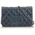 Chanel Blue CC Lambskin Leather Wallet on Chain Navy blue  ref.128830