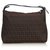 Fendi Brown Zucchino Canvas Handbag Black Dark brown Leather Cloth Cloth  ref.128844