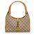 Gucci Brown Jacquard GG Jackie Handbag Beige Leather Cloth  ref.128856
