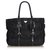 Prada Black Gathered Nylon Handbag Leather Cloth  ref.128898