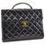 Chanel Vintage Handbag Black Cloth  ref.128927