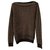 Les Petites Black and gold boat neck sweater Wool  ref.128995