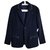 Versace Blazers Jackets Blue Navy blue Leather Cotton Elastane  ref.129033