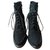 Ann Demeulemeester Ankle Boots Black Deerskin  ref.129142