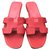 Hermès Hermes Red Oran sandals flats EU36.5 Leather  ref.129437