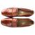 Hermès HERMES sin usar tamaño de mocasines marrón vintage 8,5 Hecho en Italia Castaño Cuero  ref.129539