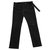 CHANEL Jeans ceinture noeud soie Coton Noir  ref.129618