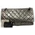 Erhabene Chanel-Tasche 2,55 klassische zeitlose Neuauflage metallic grau Silber Lammfell  ref.128909