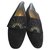 Hermès Moccasin woman super fine Hermes chavrau top and embroidery leather lining 39 Black  ref.129770