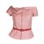 Christian Dior Gingham silk wool corset top with leather belt White Red  ref.129807