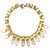 Autre Marque Ikuo Ichimori Goldene Plastron-Halskette aus Metall und Tropfen aus Opalglas  ref.130143