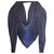 Louis Vuitton Lenço do monograma Azul Seda  ref.130305