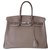 Hermès HERMES BIRKIN BAG 35 bicolour Grey Taupe Leather  ref.130356