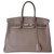 Hermès HERMES BIRKIN BAG 35 bicolour Grey Taupe Leather  ref.130363