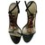 Salvatore Ferragamo Evening sandals with gems Caramel Dark brown Patent leather Metal Glass  ref.130367