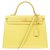 Sublimissime Hermès Kelly 35 correa de hombro de cuero epsom amarillo limón, Joyas de oro, en excelentes condiciones!  ref.130711