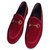 Gucci Jordaan velvet loafer MOCASSINS MOCASSINI NEW Velours Rouge  ref.130887