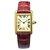 Reloj Cartier Tank Louis para mujer Dorado Burdeos Cuero  ref.130890