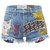Loewe Paula Patchwork Mini Shorts Indigo / Multicolor Algodón  ref.130918