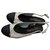 Chanel Silver and black slingbacks pumps EU38 Silvery Cloth  ref.130961