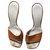 Chanel sandal Bronze Leather  ref.131001