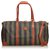 Fendi Brown Pequin Duffle Bag Leather Plastic  ref.131140