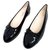 Chanel Zapatillas de ballet Negro Charol  ref.131235
