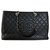 Chanel Grand shopping Cuir Gris Gris anthracite  ref.131285