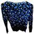 Autre Marque Pretty V-neck sweater with wool and cashmere print Dark blue  ref.131313