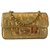 Chanel Crocodilo de ouro metalizado Runway Mini Flap Bag em relevo Dourado Couro  ref.131317