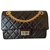 Chanel schwarz 2.55 Neuauflage gesteppte Single Flap Bag Leder  ref.131320