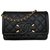 Wallet On Chain Chanel Black Filigree Caviar WOC Leather  ref.131321