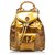 Gucci Gold Bamboo Leather Drawstring Backpack Golden  ref.131413