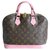 Louis Vuitton Alma PM Pink Leather Cloth  ref.131437