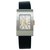 Boucheron Watch, model "Reflection", steel and yellow gold on leather.  ref.131756