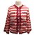 D&G Giacca in tweed a righe rosse Bianco Rosso Blu navy Seta Cotone Viscosa  ref.131780