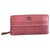 Coach woven long wallet Pink Leather  ref.131859