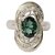 Autre Marque Anello con diamanti tormalini senza marchio Verde Platino  ref.132267