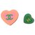 Two pin Chanel year 2004 heart shaped pink resin in green Light green  ref.132305