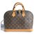 Louis Vuitton Alma PM Brown Leather Cloth  ref.132588