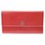 Chanel billetera larga Roja  ref.132658