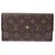 Louis Vuitton Long Trifold Wallet Braun Lackleder  ref.132976