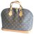 Louis Vuitton Alma PM Brown Leather Cloth  ref.133135