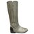 Chanel boots Grey Leather  ref.133275