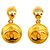 Chanel Clipe CC redondo vintage em Dourado Banhado a ouro  ref.133583
