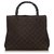 Gucci Brown Bamboo GG Canvas Handbag Dark brown Cloth Wood Cloth  ref.133735