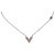 Louis Vuitton Silver Lacquer Essential V Necklace Silvery Pink Metal  ref.133747