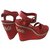 Louis Vuitton Wedge sandals Red Leather  ref.133806