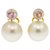 Autre Marque Yellow and white gold earrings 18k / 750 with Japanese pearls and sapphires Roses Pink Yellow gold  ref.133823